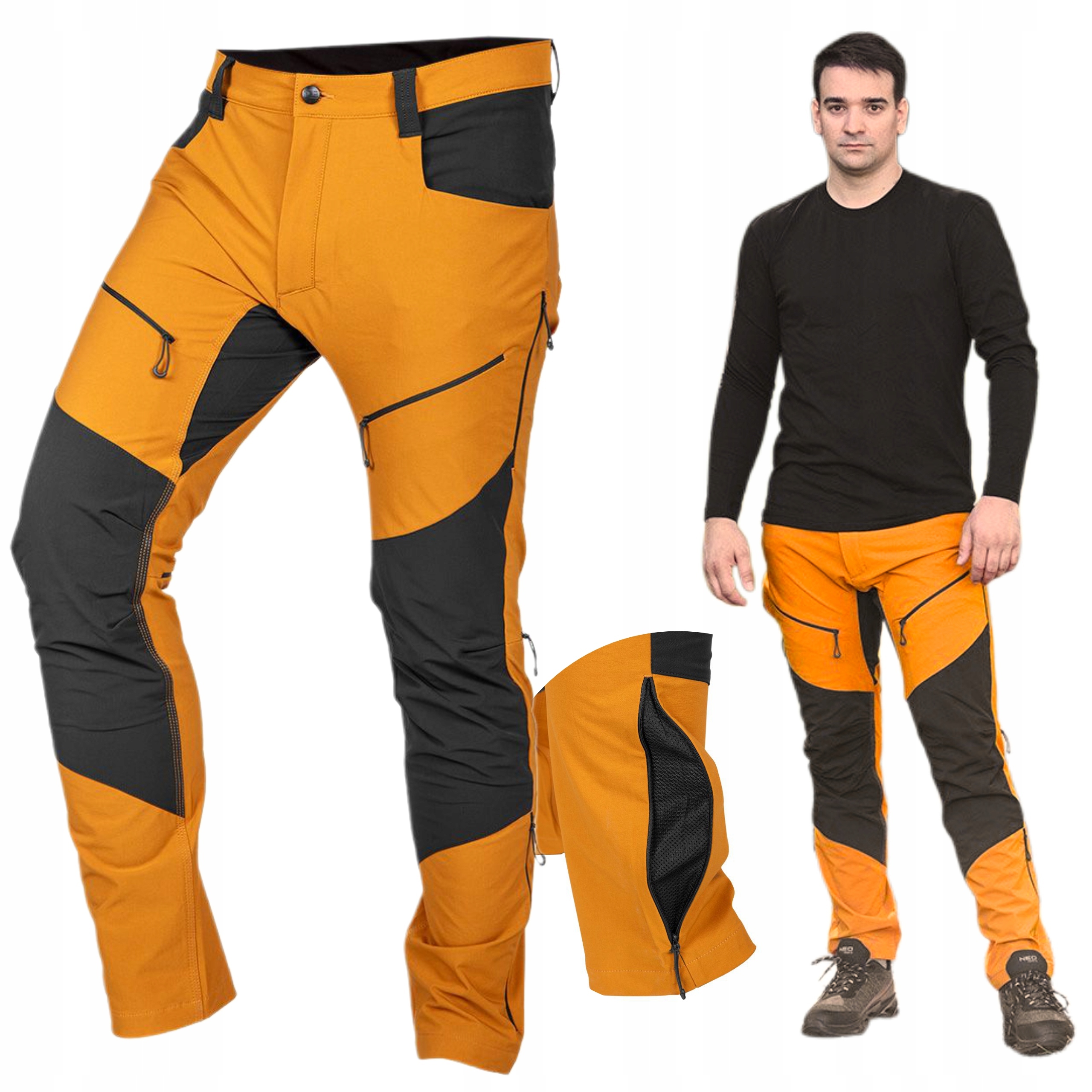 NEO SPODNIE ROBOCZE DO PASA OUTDOOR 4 WAY STRETCH MUSZTARDOWE 81-291 r XXXL