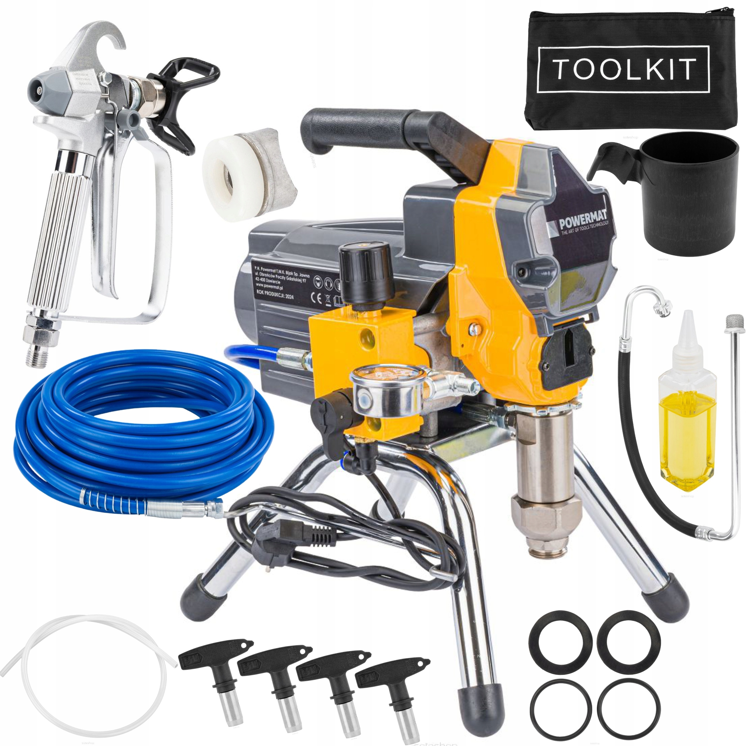 AGREGAT MALARSKI HYDRODYNAMICZNY 230V/50Hz Z POMPĄ TŁOKOWĄ 1300W 230 BAR