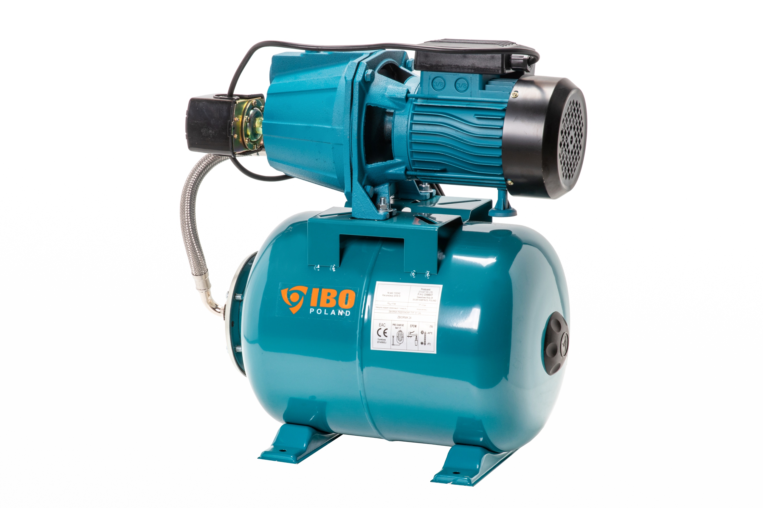IBO HYDROFOR JET 100A 24L 1100W WODY POMPA HYDROFOROWA ZBIORNIK ZESTAW +WĄŻ