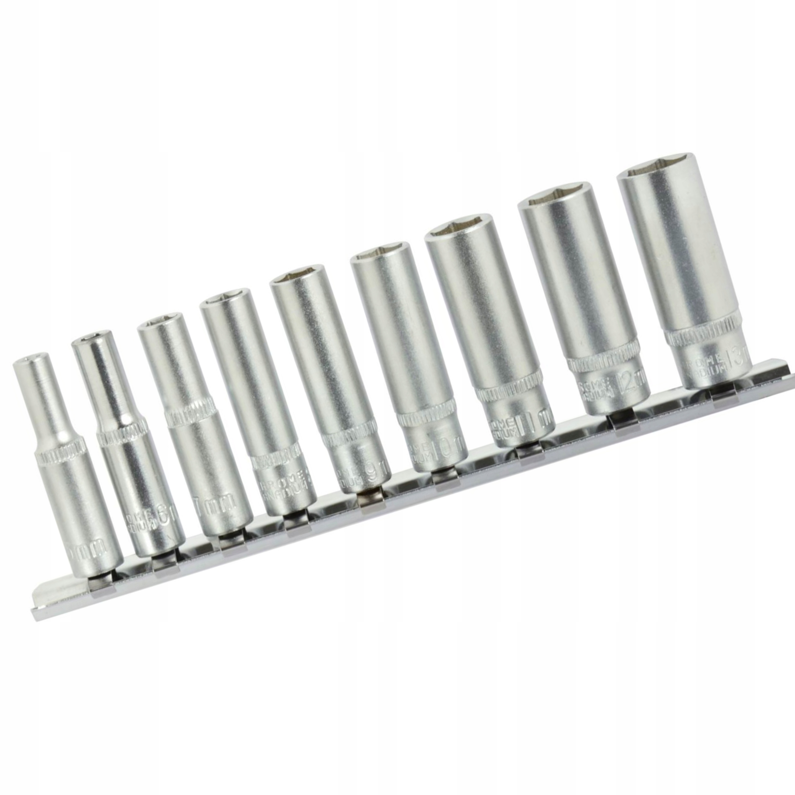 GEKO KLUCZE ZESTAW 9EL. NASADEK 5-13mm 1/4" 6-KĄTNYCH ZE STALI CRV G13540