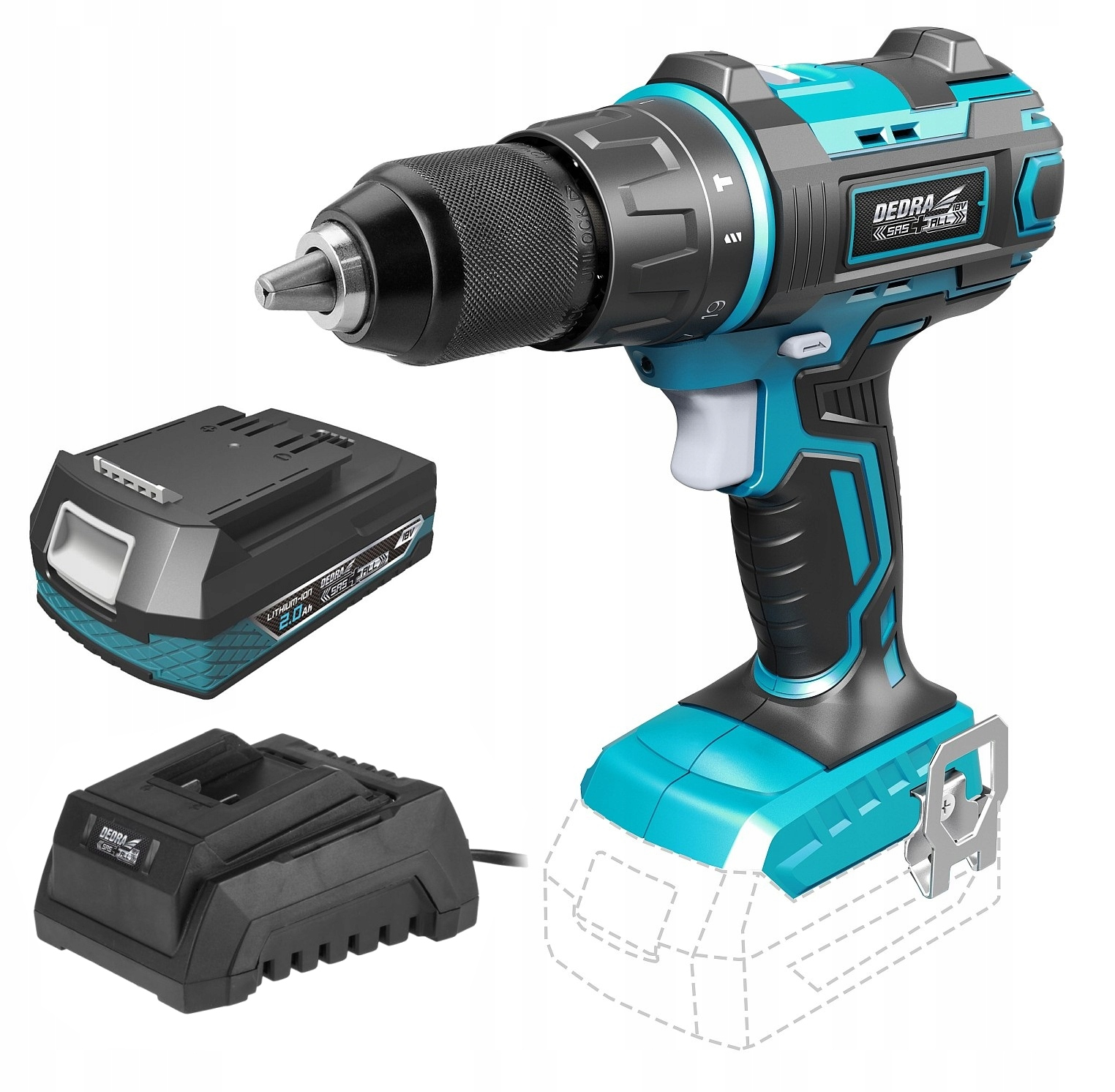 DEDRA DED7042 WIERTARKO WKRĘTARKA UDAROWA 18V SAS+ALL +ŁADOWARKA +2Ah