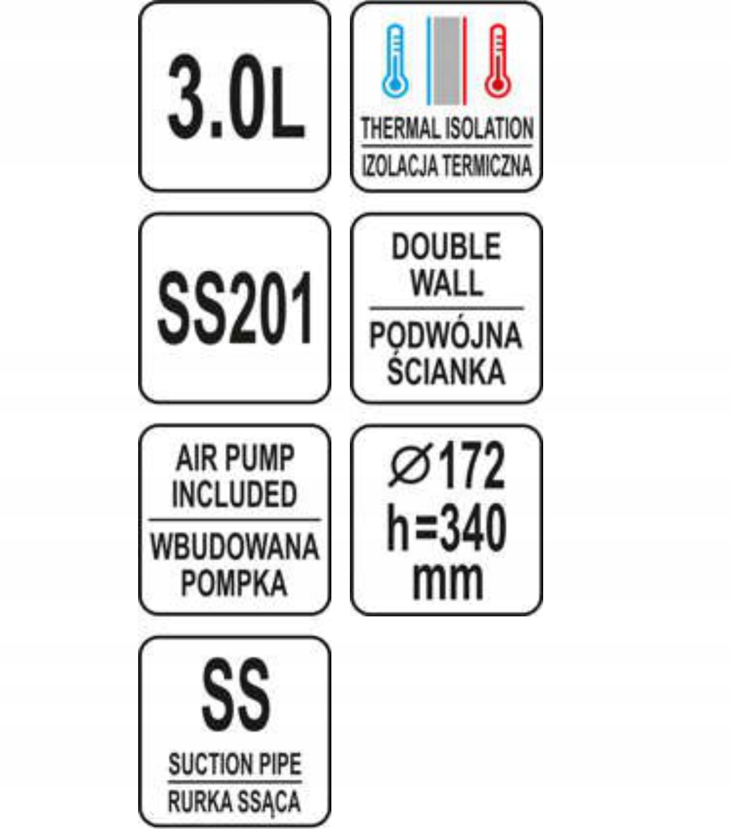 TERMOS STOŁOWY KONFERENCYJNY PRÓŻNIOWY Z POMPKĄ 3L