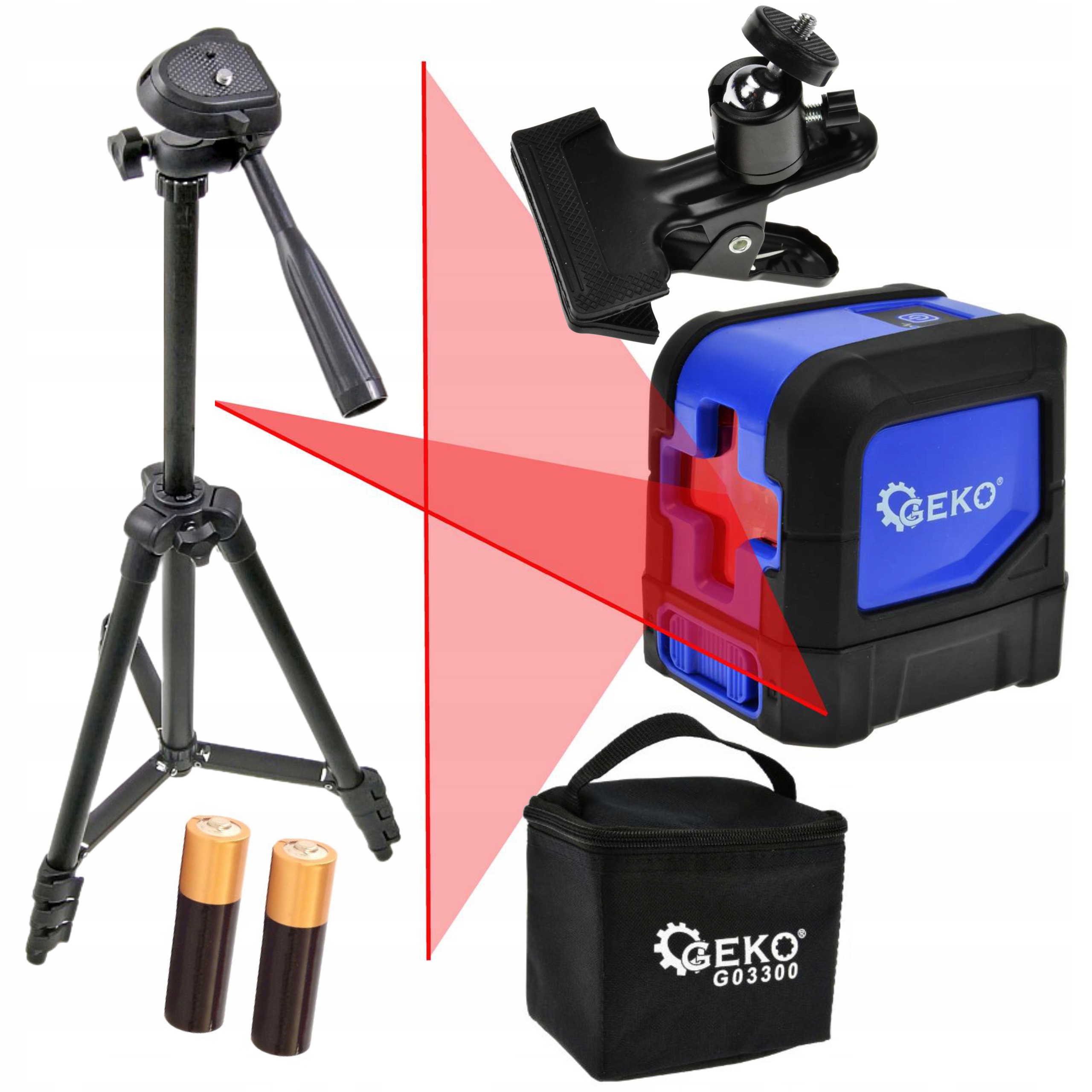 GEKO LASER KRZYŻOWY INTELLIGENT 1:1 + KLAMRA ZACISKOWA 1/4" + STATYW G03300