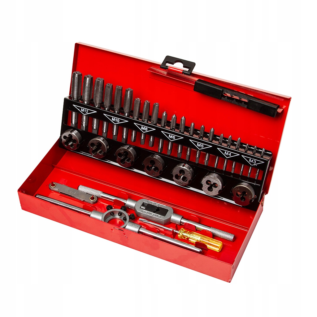 ZESTAW NARZYNEK I GWINTOWNIKÓW WALIZKA KALIBROWNIK 32 ELEMENTY M3-M12