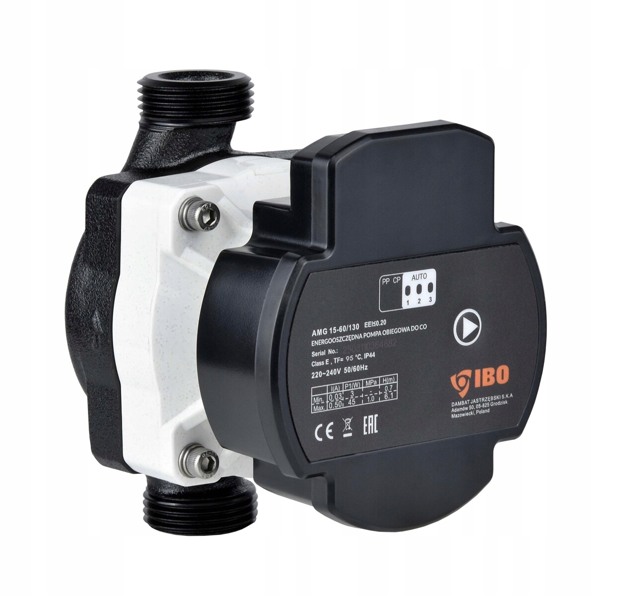 IBO POMPA OBIEGOWA ELEKTRONICZNA AMG 15-60/130 PWM ENERGOOSZCZĘDNA ŚRUBUNKI