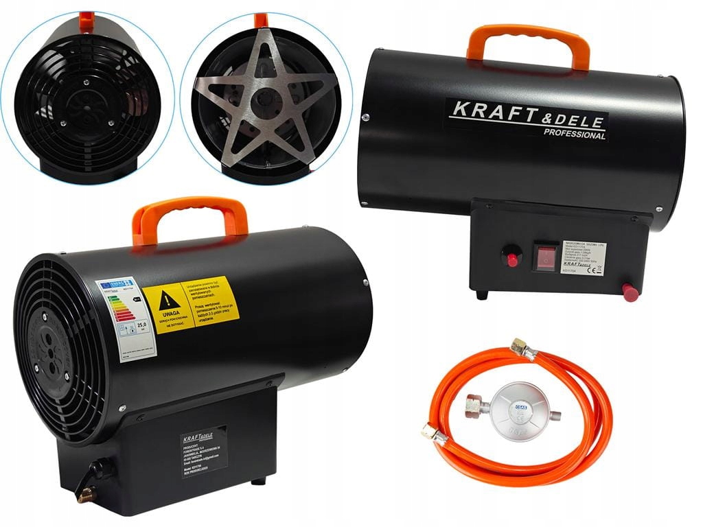 NAGRZEWNICA GAZOWA DMUCHAWA 20KW 320m3/h GRZEJNIK REDUKTOR +WĄŻ MOCNA KRAFT