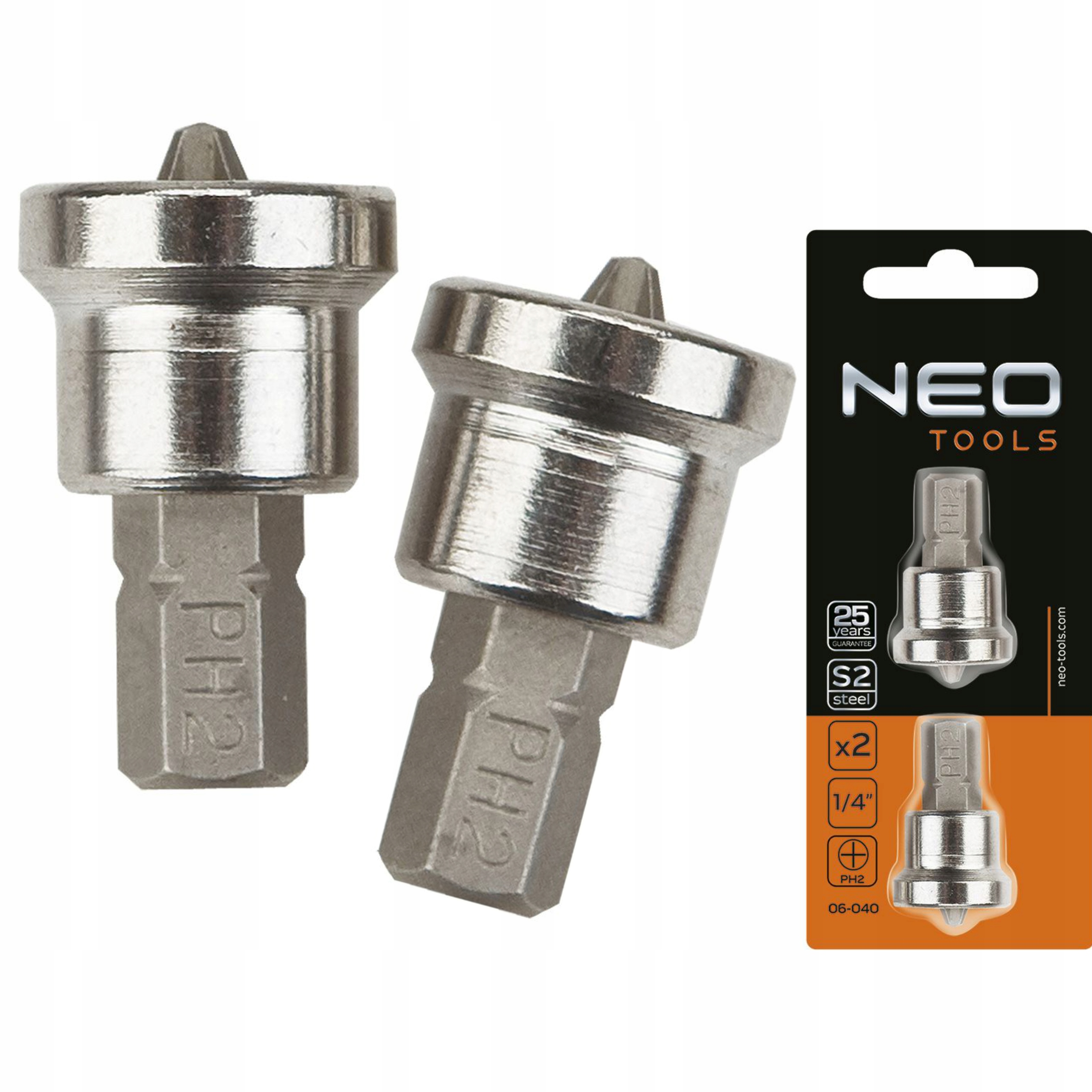 KOŃCÓWKI WKRĘTAKOWE PH2 X 25 MM 2 SZT. NEO 06-040