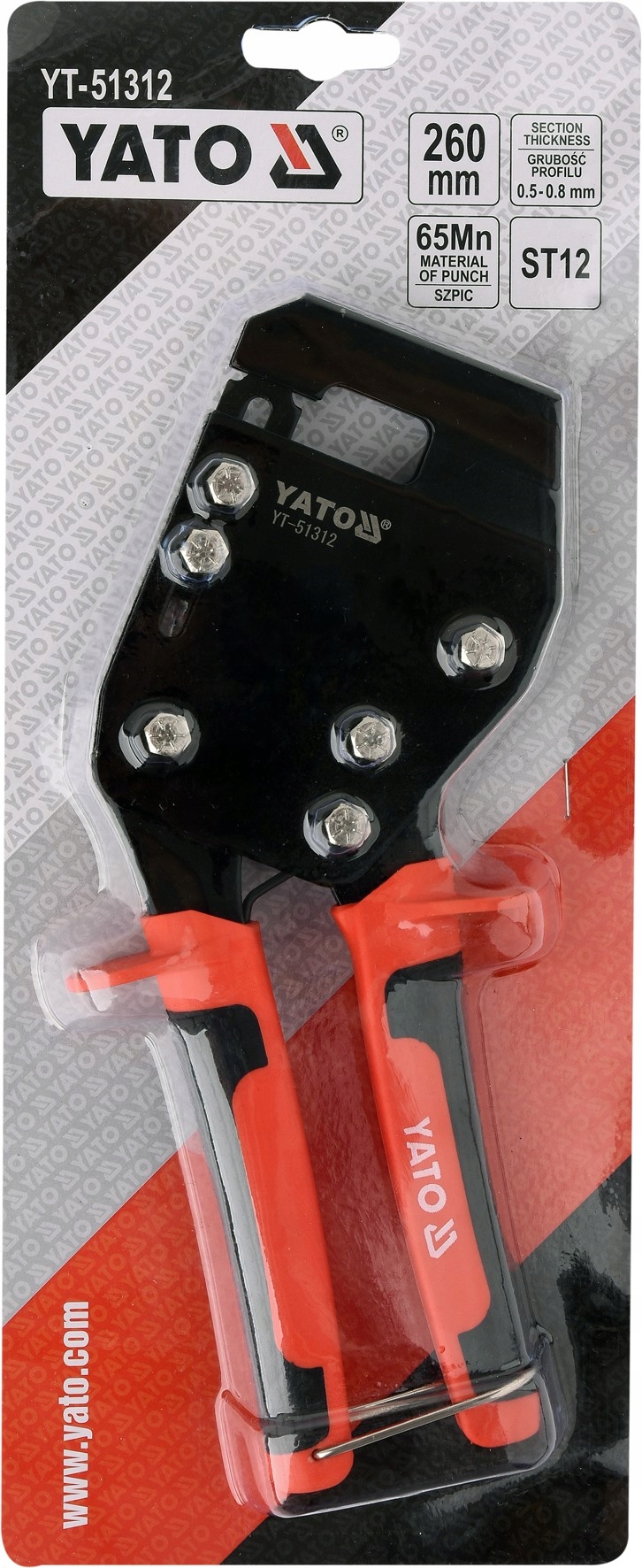 YATO SZCZYPCE ZACISKARKA DO ŁĄCZENIA PROFILI G/K L-260mm YT-51312 STALOWE