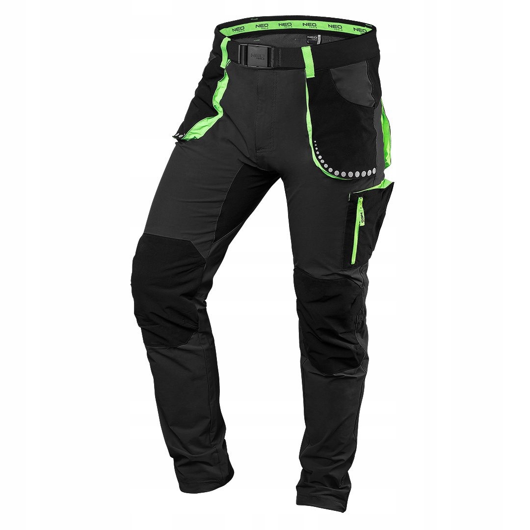 NEO SPODNIE ROBOCZE PREMIUM 4 WAY STRETCH ODBLASKI WZMACNIANE 81-290 XXL/56