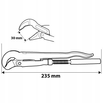 NEO KLUCZ SZWEDZKI HYDRAULICZNY NASTAWNY DO RUR TYPU S 235mm 0,5" 02-120