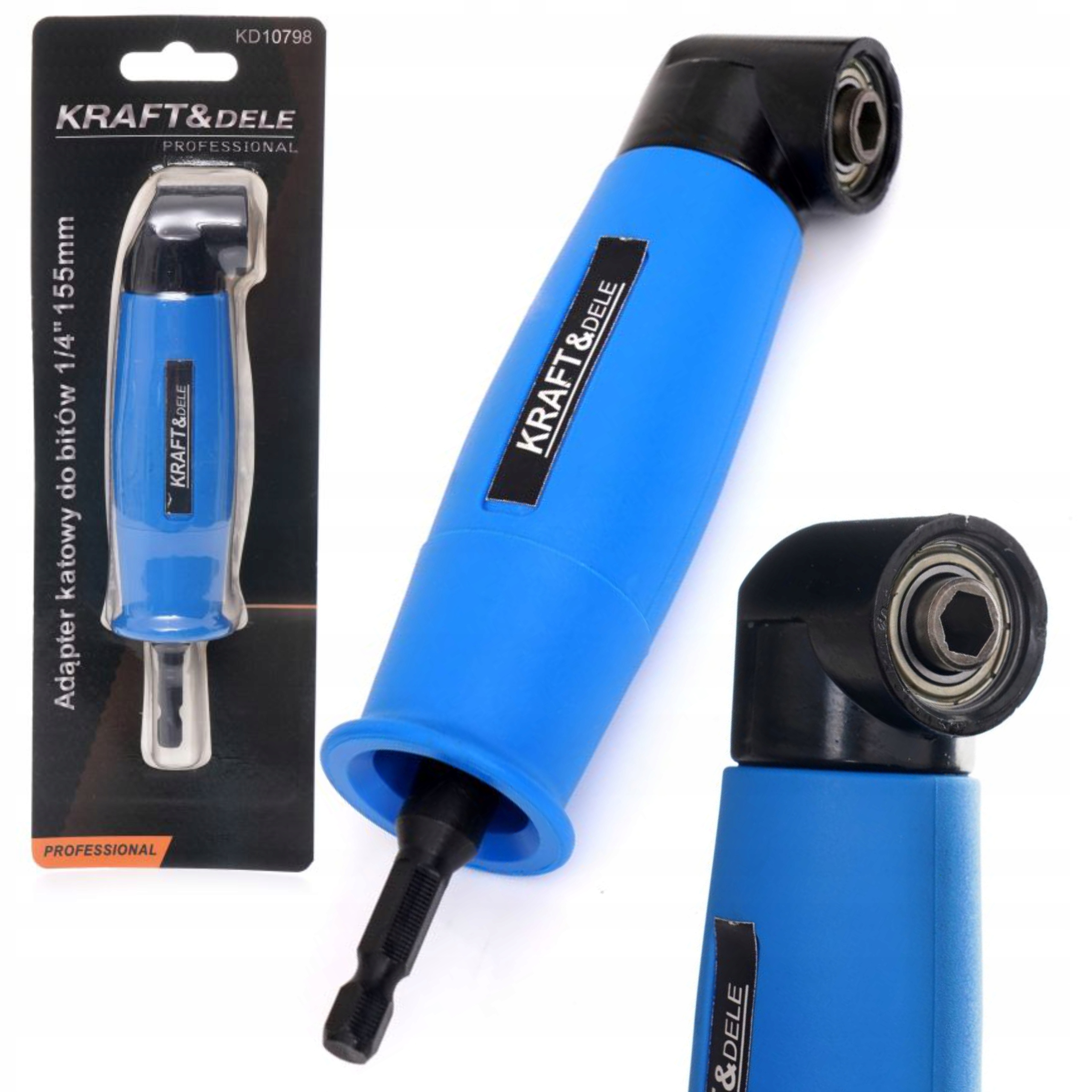 UCHWYT WKRĘTARKI PRZYSTAWKA BITÓW ADAPTER KĄTOWY PRZEKŁADNIA HEX 1/4" 155mm