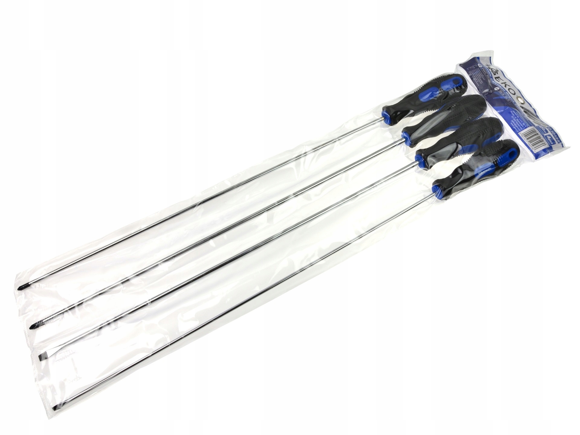 GEKO ŚRUBOKRĘTY WKRĘTAKI 450MM DŁUGIE ZESTAW 4 SZTUK MAGNETYCZNE G30588