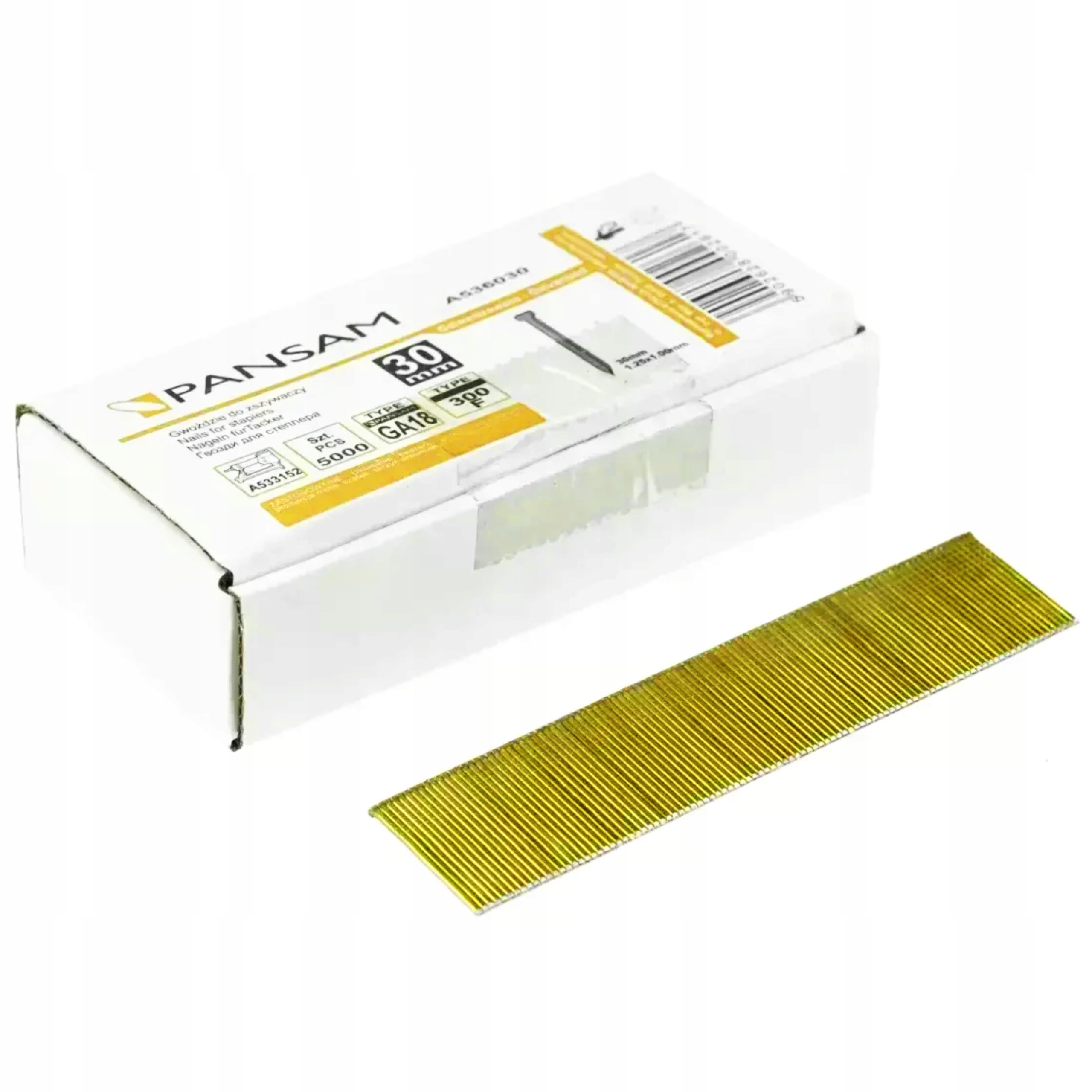 PANSAM GWOŹDZIE DO ZSZYWACZA GWOŹDZIARKI TYP300 DŁ. 30 MM 5000 SZT A536030