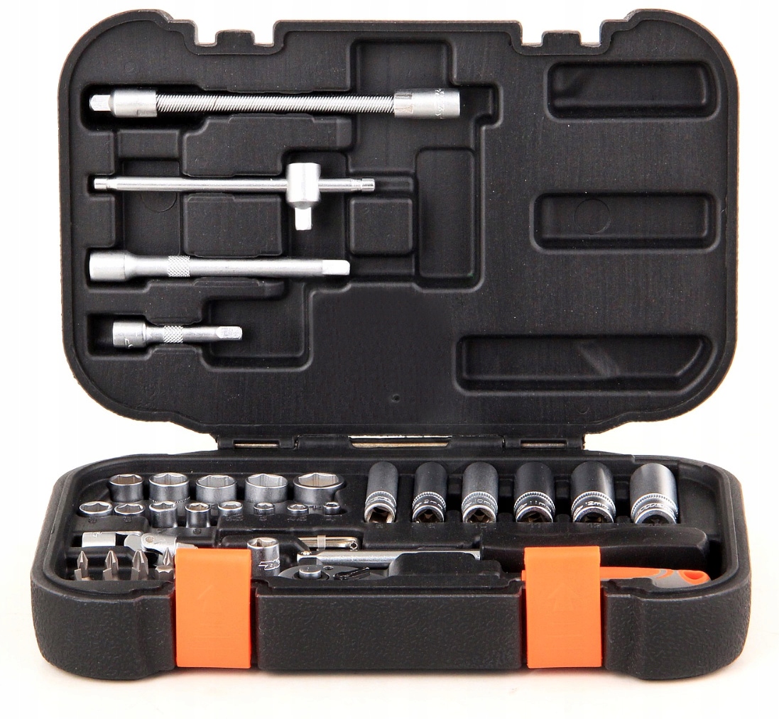 KOMPLET ZESTAW KLUCZY NASADOWYCH 1/4 42 ELEMENTY + WALIZKA 58641