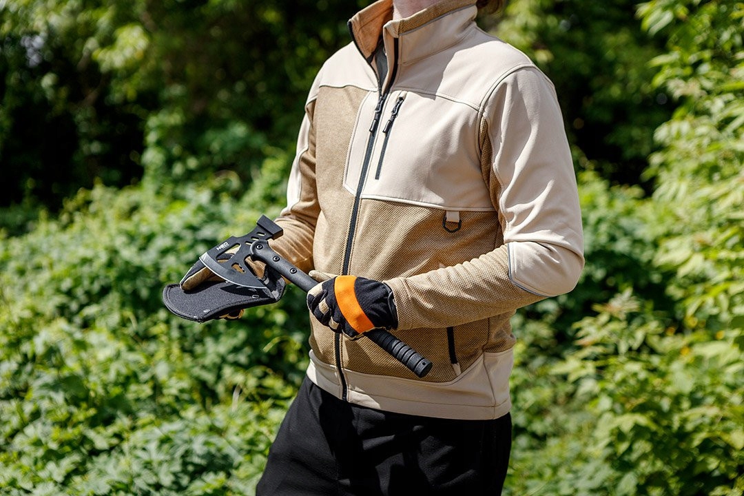 BLUZA KURTKA SOFTSHELL OUTDOOR, BEŻOWA, MĘSKA ROBOCZA ODBLASKI ROZMIAR M