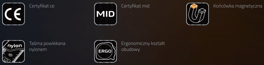 NEO MIARA MIARKA ZWIJANA Z PODWÓJNĄ BLOKADĄ TAŚMY 8m GUMOWANA 67-188