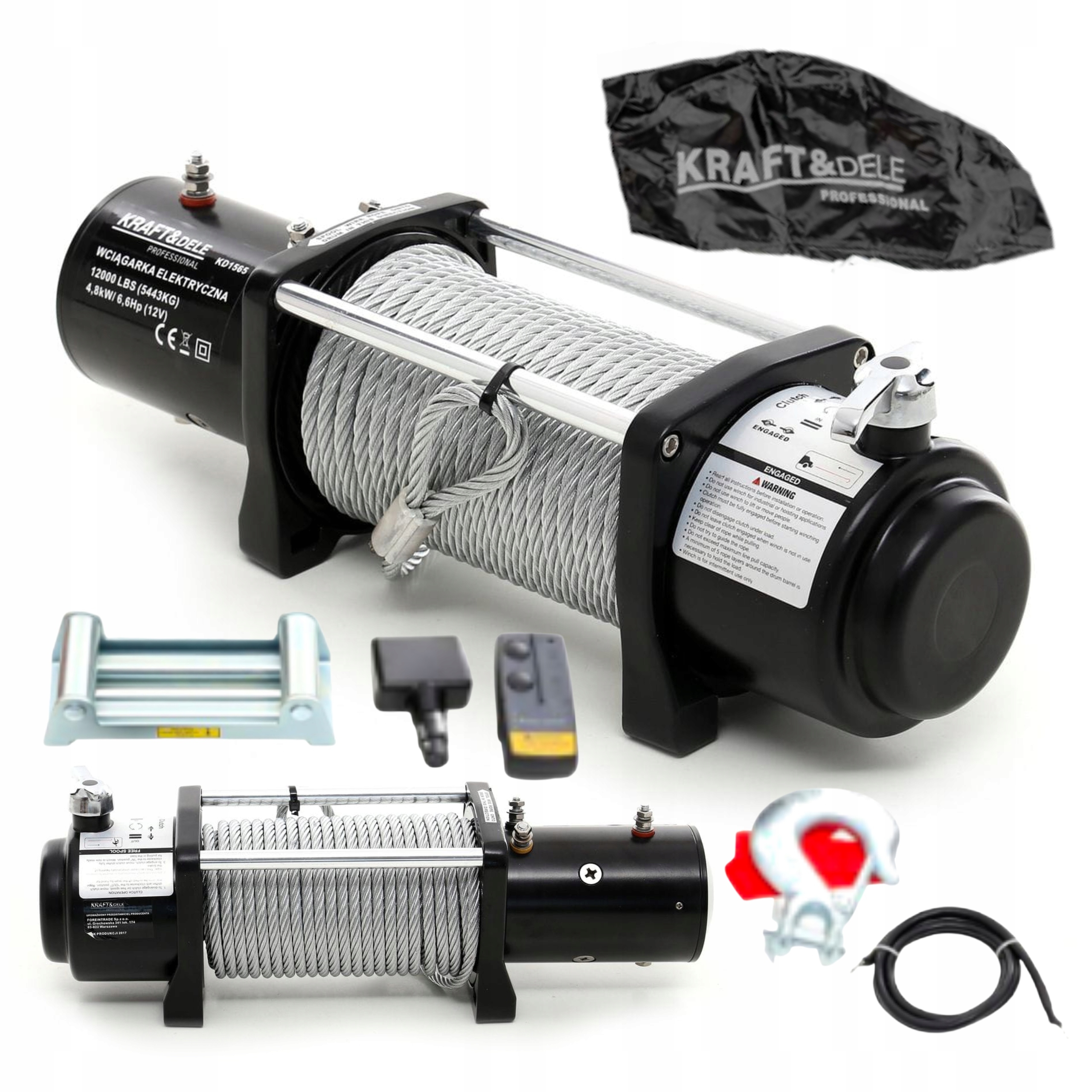 WYCIĄGARKA WCIĄGARKA ELEKTRYCZNA 12V 9500LBS 4300KG 4,3T SAMOCHODOWA KD1564