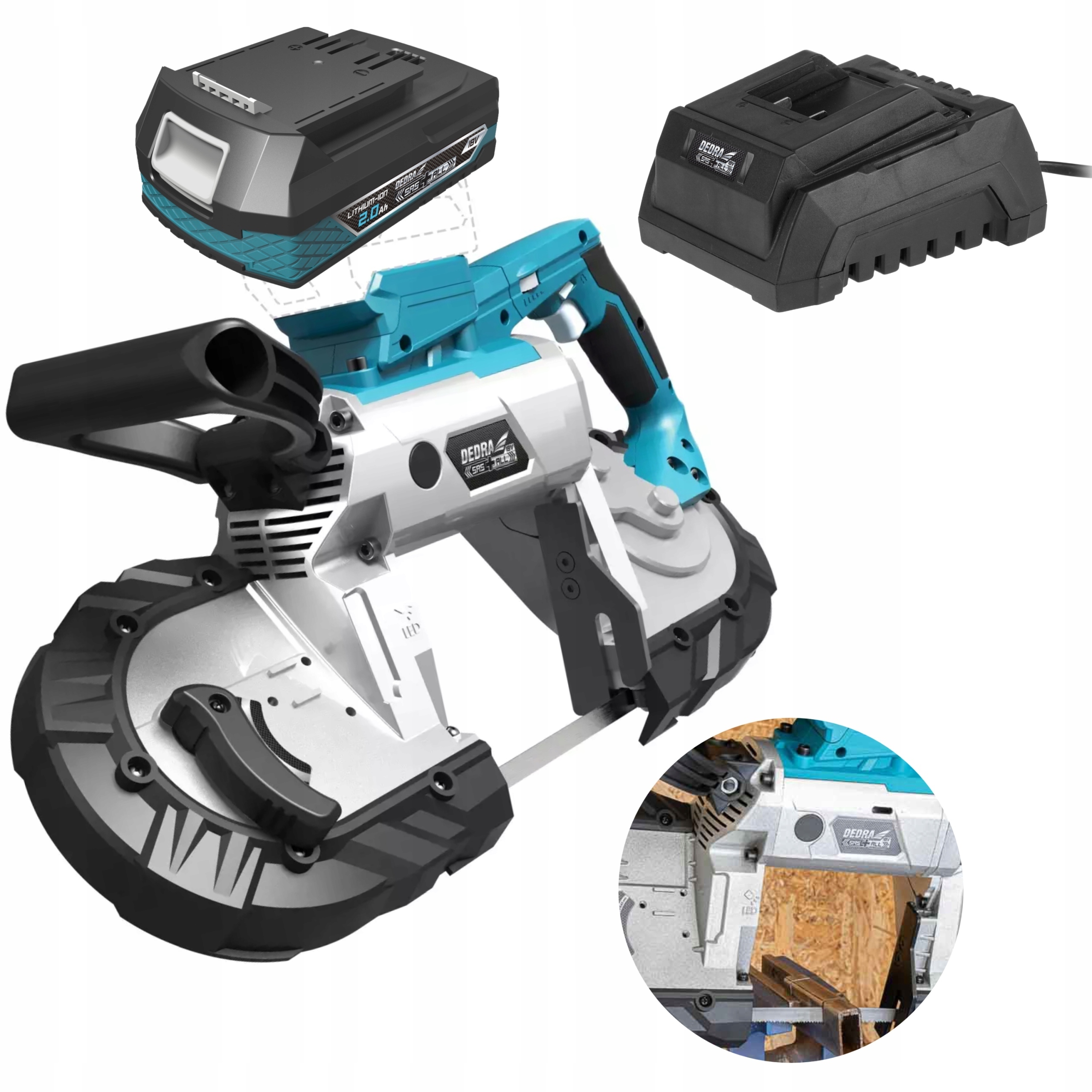 DEDRA PRZECINARKA PIŁA TAŚMOWA DO METALU 18V +2Ah