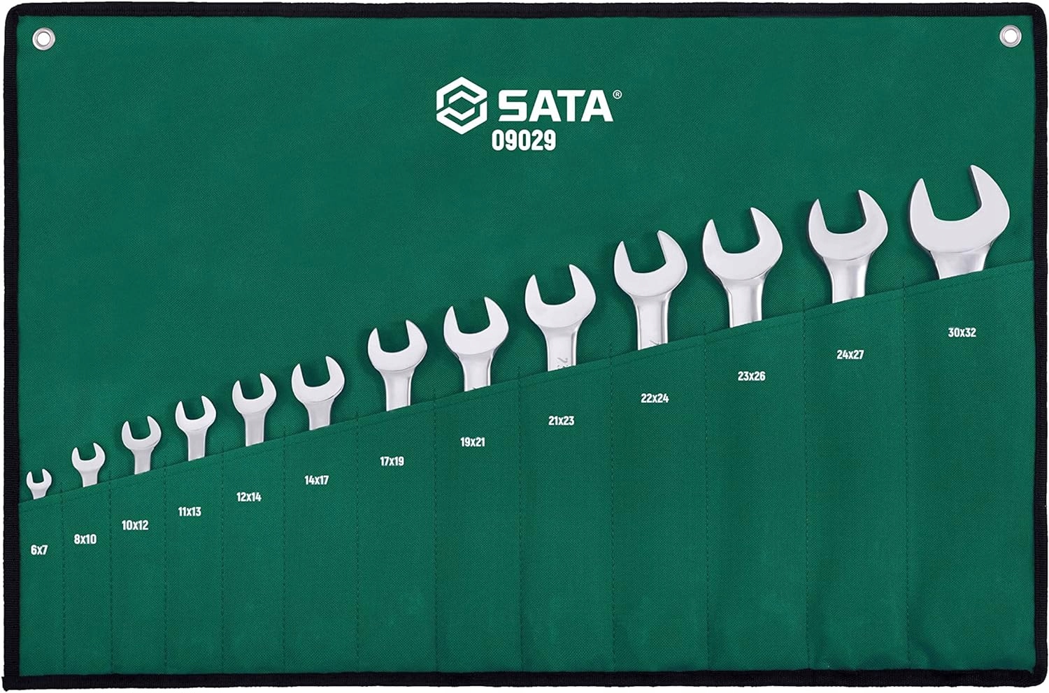 SATA ZESTAW 13 KLUCZY PŁASKICH DWUSTRONNYCH W SASZETCE 6-32MM ST09029SJ