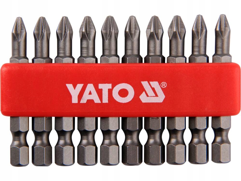 YATO ZESTAW KOŃCÓWKI WKRĘTAKOWE PH2X50 MM 10 SZTUK UCHWYT 6-KĄTNY YT-0478