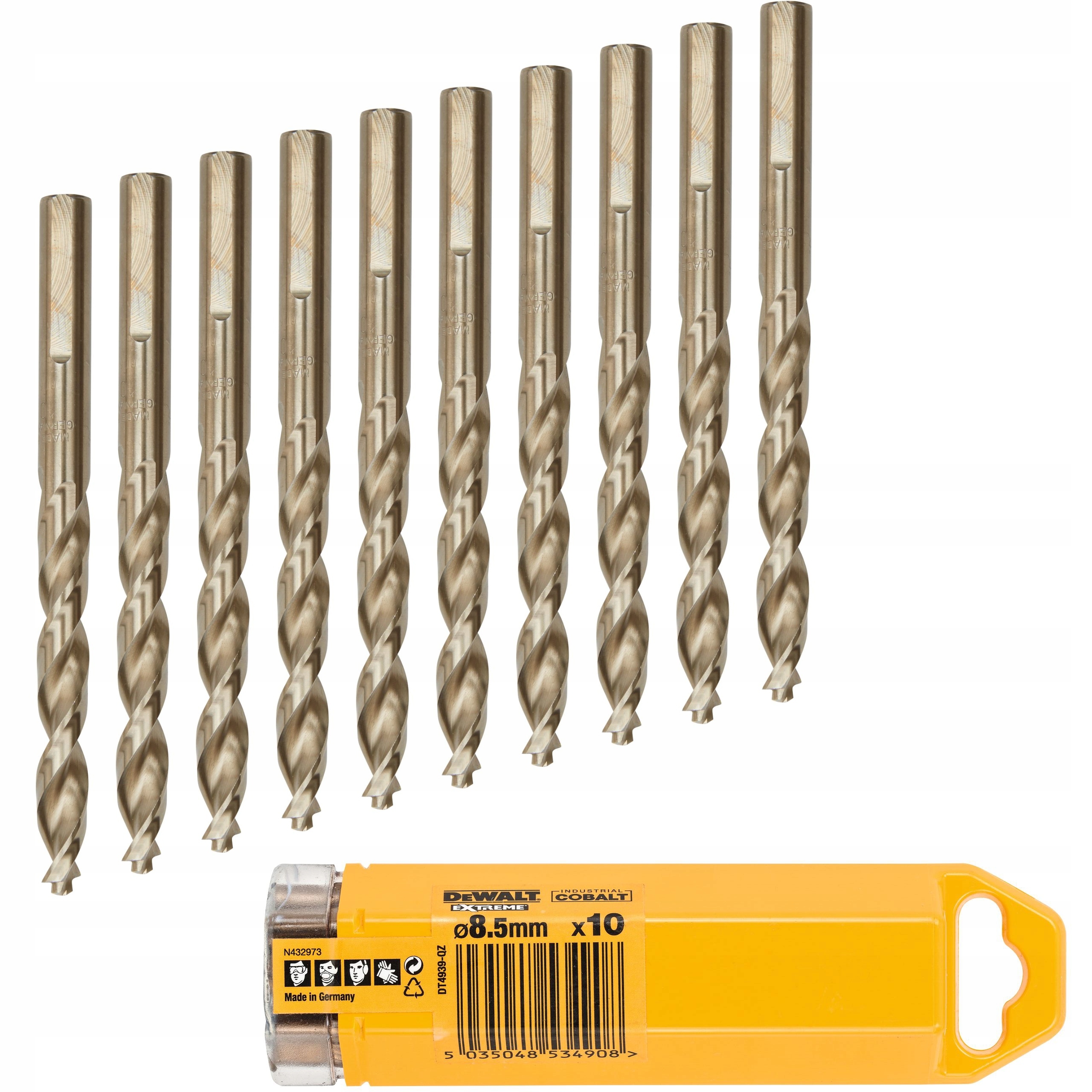 DeWALT ZESTAW 10E WIERTŁA PRZEM KOBALT 8.5MM HSS-E