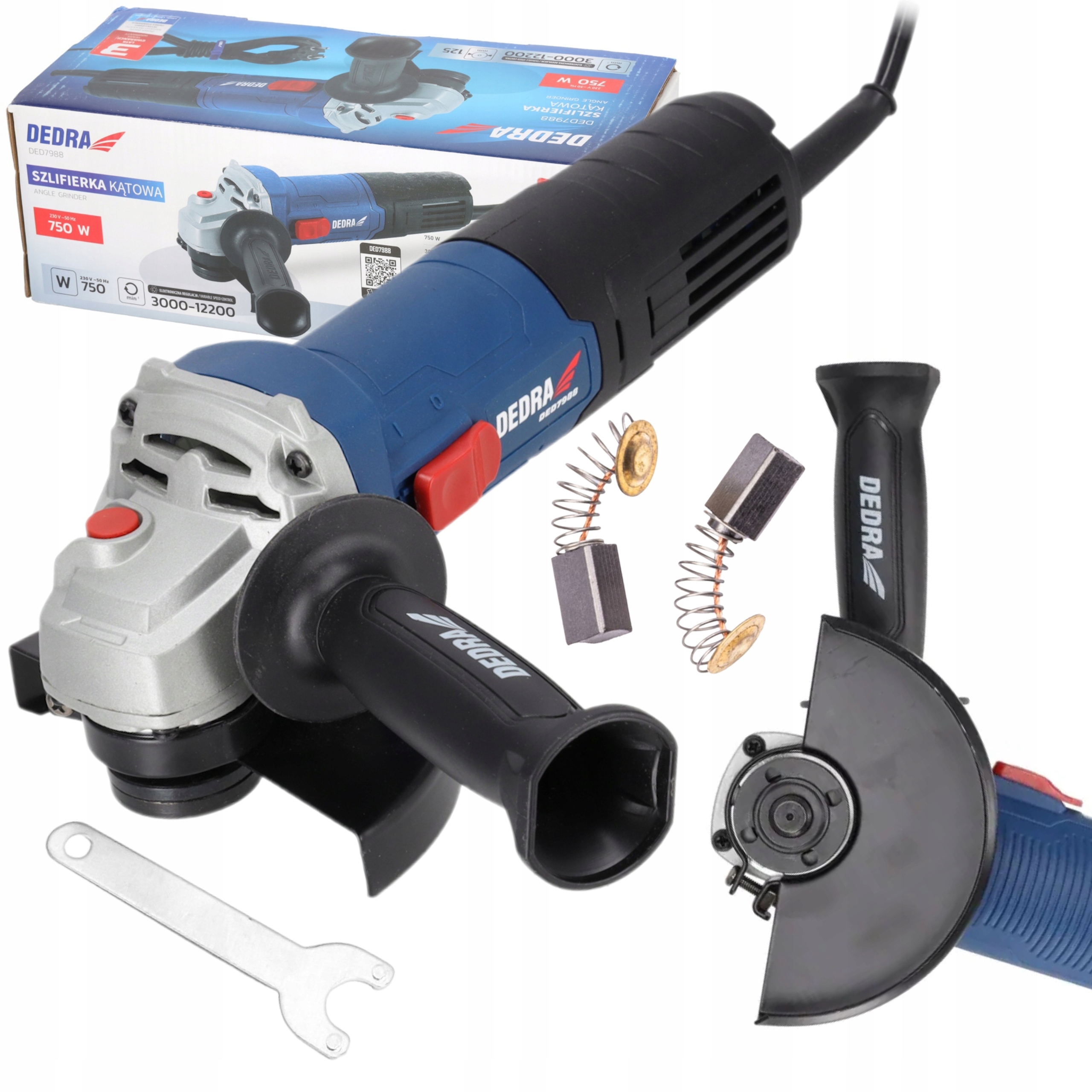 DEDRA SZLIFIERKA KĄTOWA 750W 125MM REGULACJA PRĘDKOŚCI 0-11000rpm DED7988