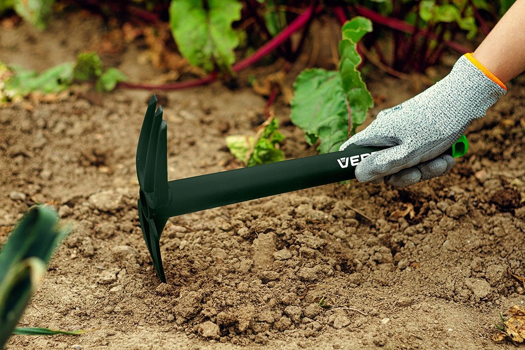 VERTO ZESTAW NARZĘDZI OGRODNICZYCH OGRODOWYCH 4 el. ŁOPATKA GRABKI PAZURKI