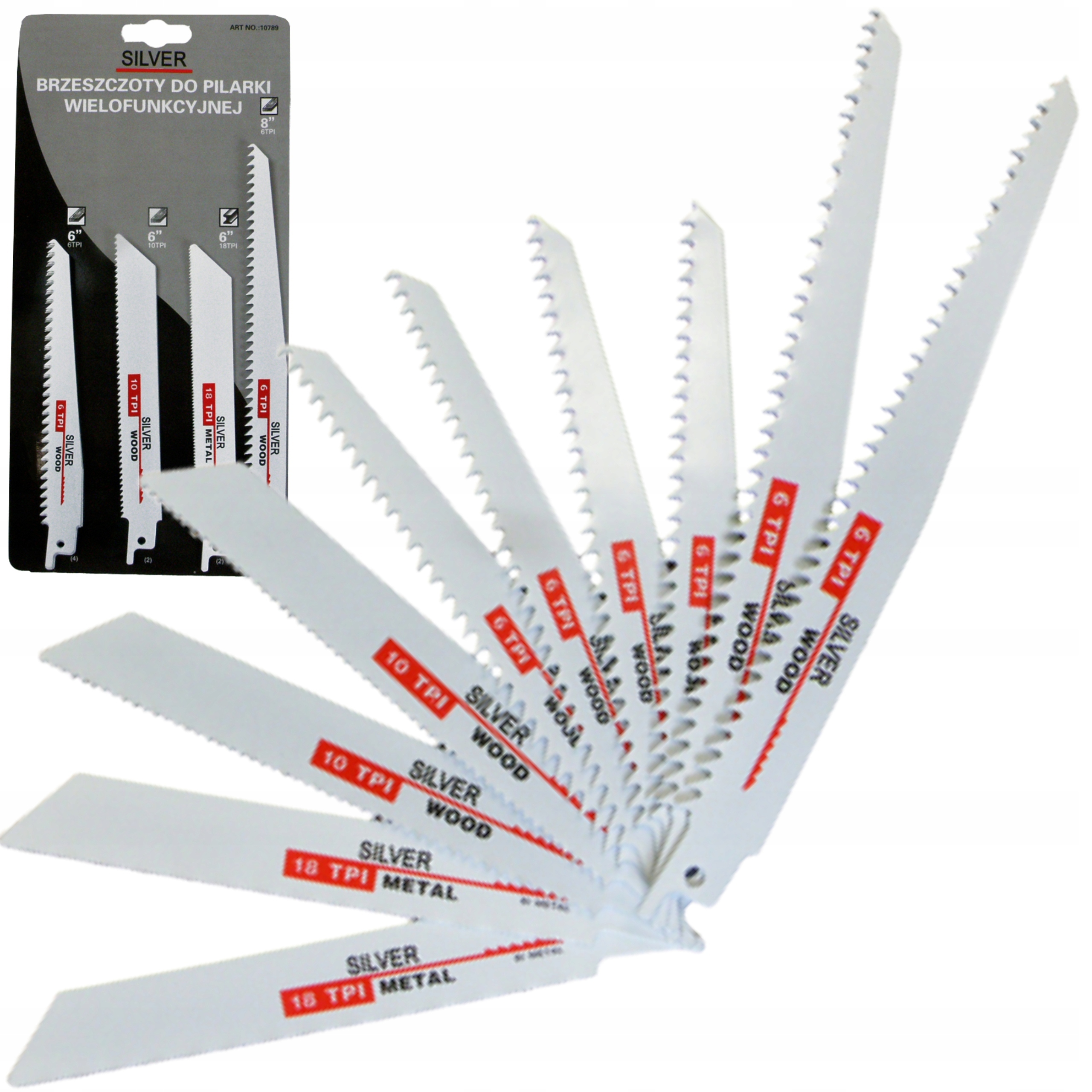 ZESTAW 10 SZTUK BRZESZCZOTY OSTRZA DO PIŁY SZABLASTEJ NOŻE S10789