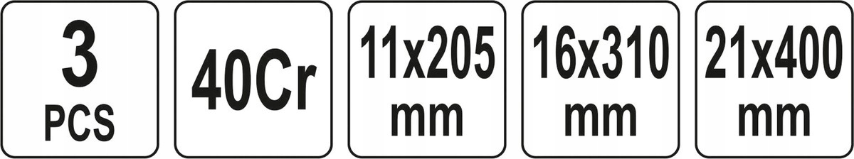 YATO ZESTAW 3 ELEMENTOWY ŁOMÓW DO POBIJANIA Z RĘKOJEŚCIĄ YT-47301