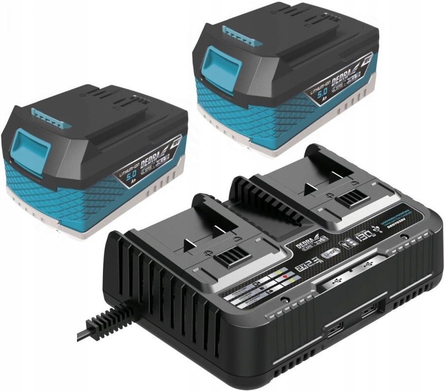 ŁADOWARKA DEDRA AKUMULATOR 2 stanowiska 18V 2x5Ah