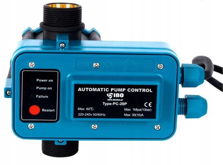 AUTOMATYCZNY WYŁĄCZNIK CIŚNIENIOWY DO POMPY HYDROFORU PC-20P IBO SUCHOBIEG