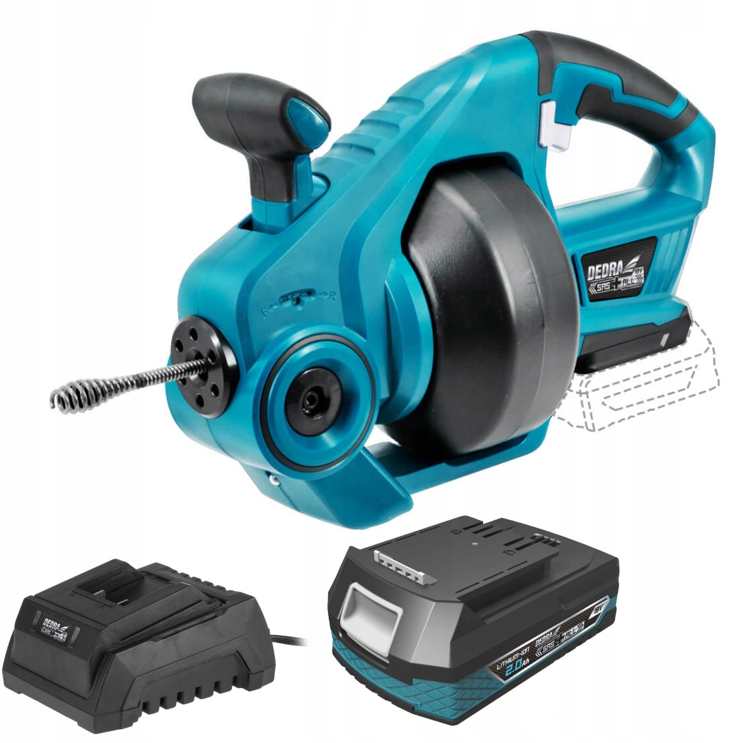 DEDRA PRZEPYCHACZ DO RUR AKUMULATOROWY 18V +2Ah