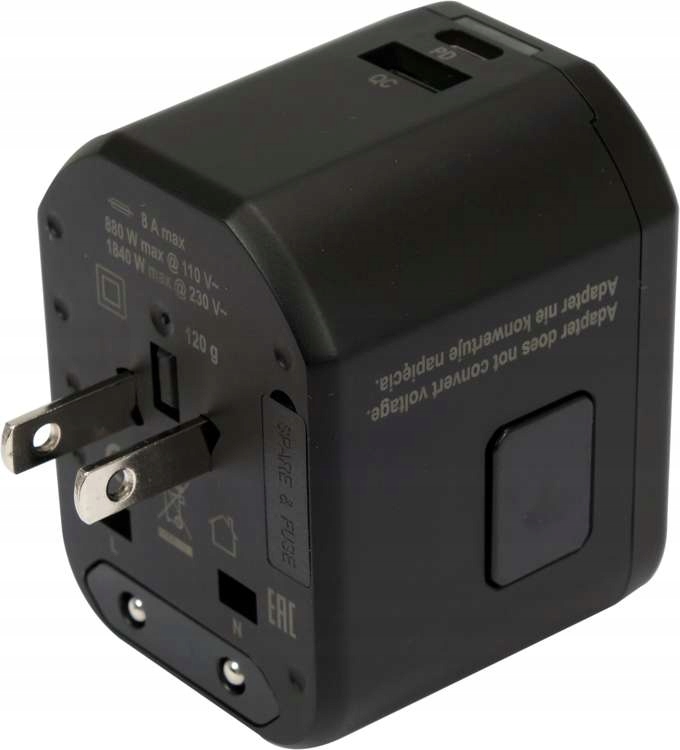 UNIWERSALNY ADAPTER PODRÓŻNY Z SZYBKĄ ŁADOWARKĄ YATO YT-81300 USB USB-C USA