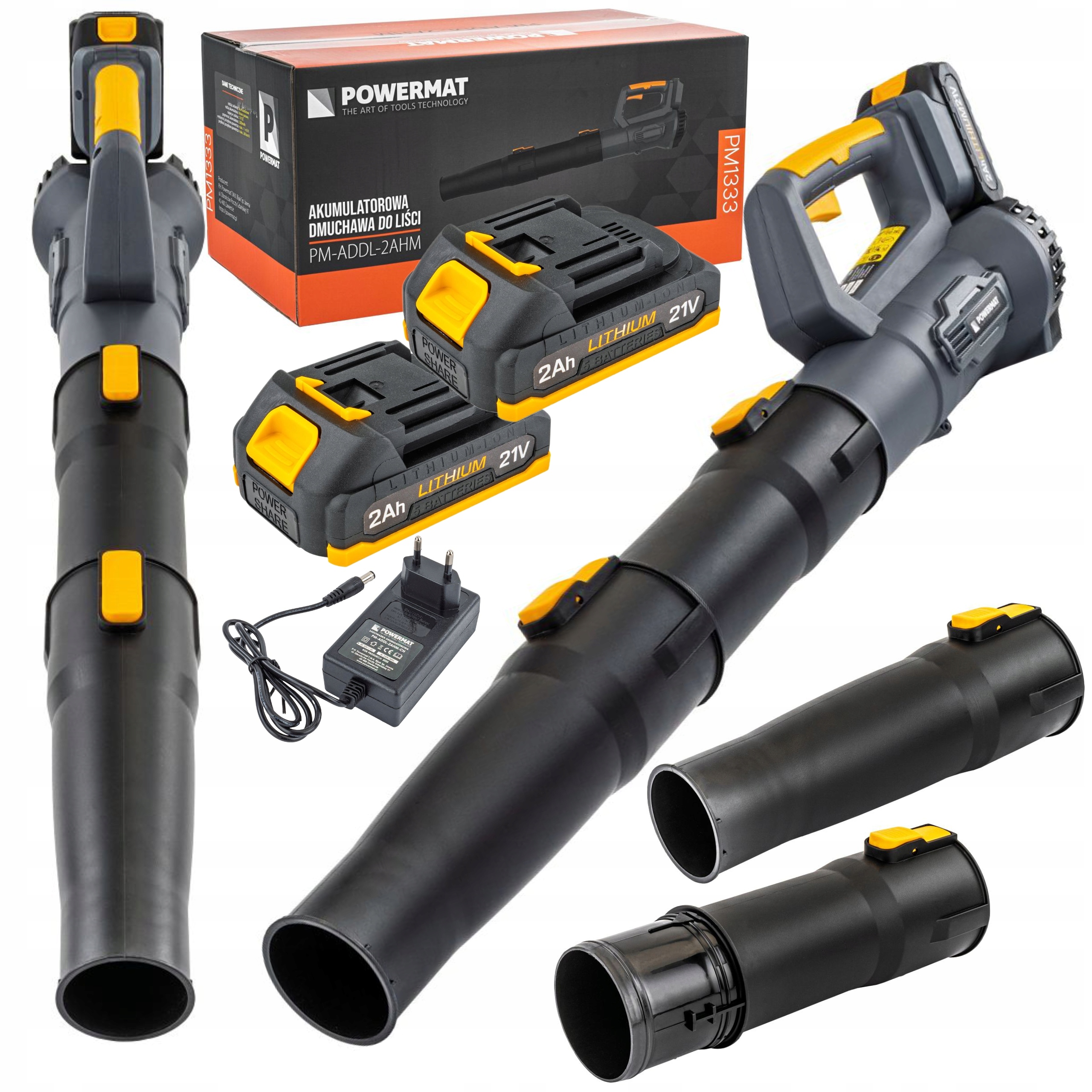 POWERMAT DMUCHAWA 260km/h 15000prm + 2x 2Ah AKUMULATOR 21V PM-ADDL-2AHM