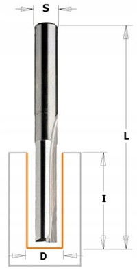 CMT FREZ PROSTY TRZPIENIOWY HM SERIA DŁUGA 12MM DO DREWNA I PŁYT 912.622.11