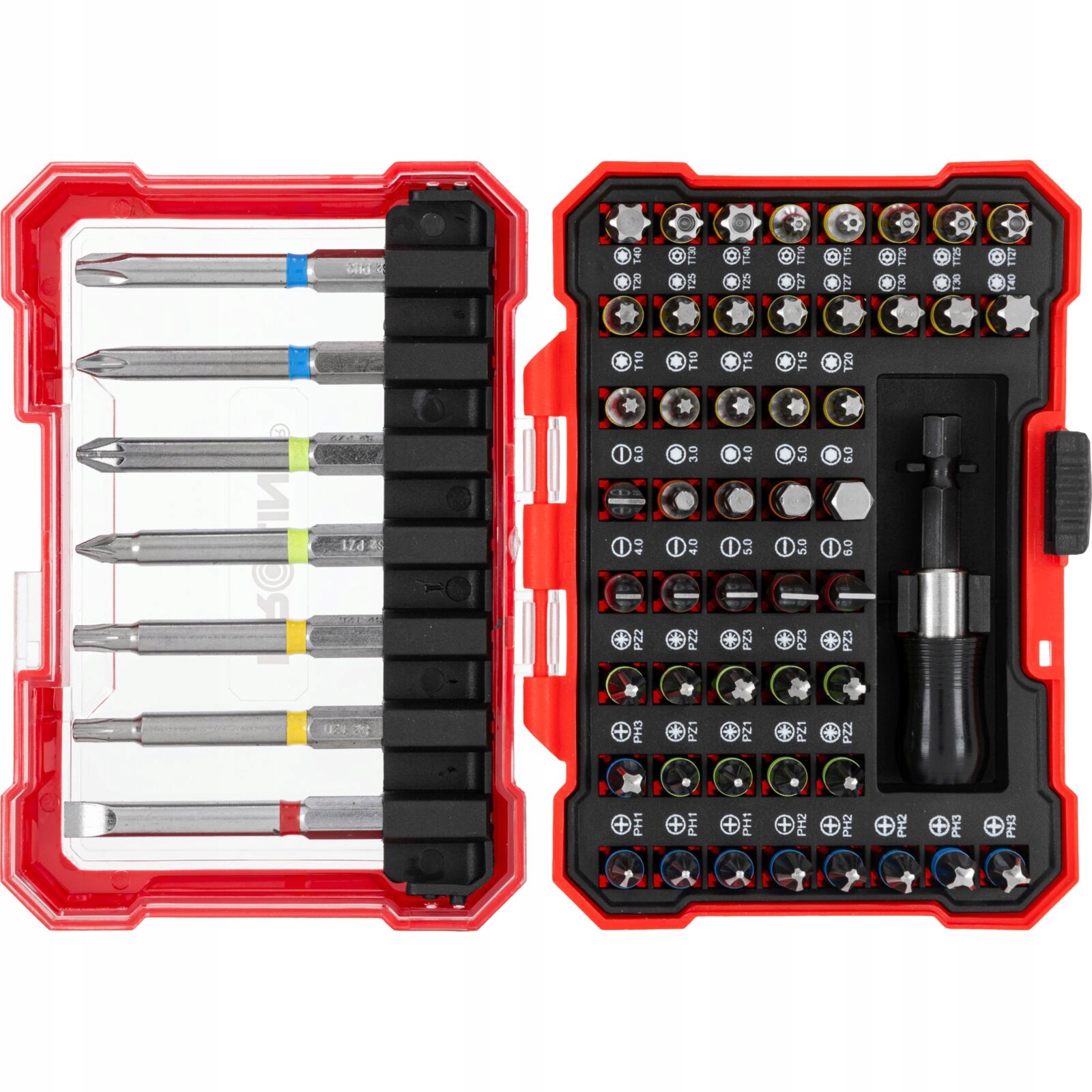 PROLINE ZESTAW KOŃCÓWEK Z UCHWYTEM 57 SZTUK WALIZKA SKRZYNKA 10720