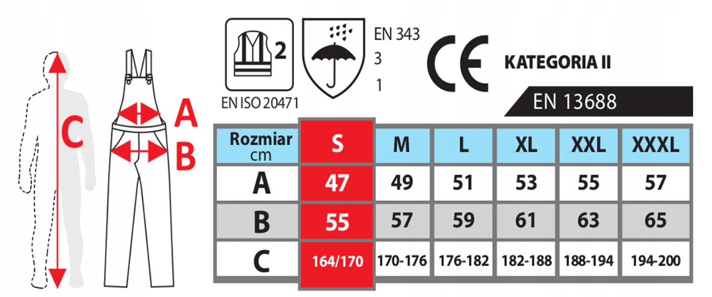 DEDRA SPODNIE ROBOCZE OGRODNICZKI ODBLASKOWE POMARAŃCZOWE BH80SO2 R. M/50