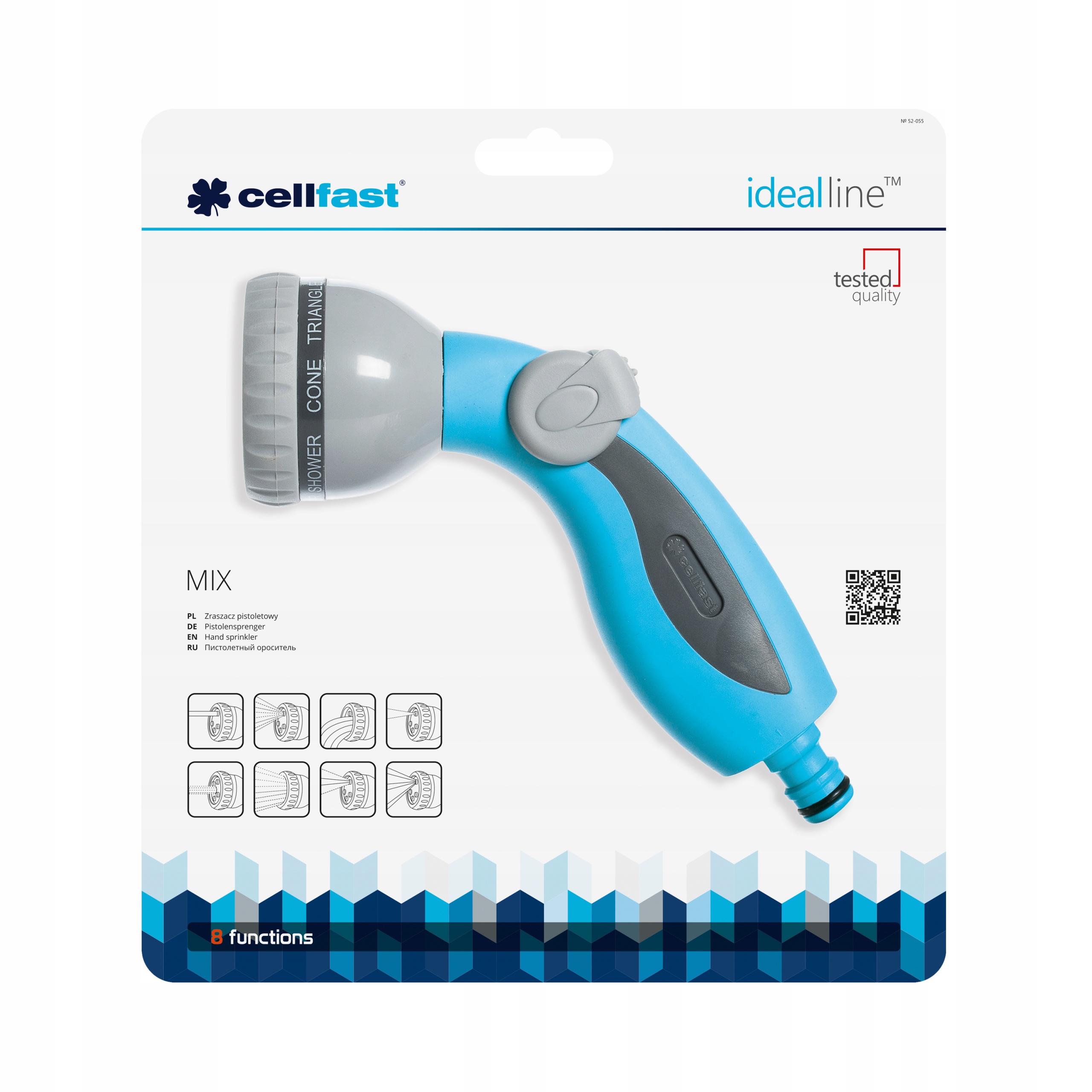 CELLFAST ZRASZACZ PISTOLETOWY MIX IDEAL 8 FUNKCJI PISTOLET DO WODY 52-055