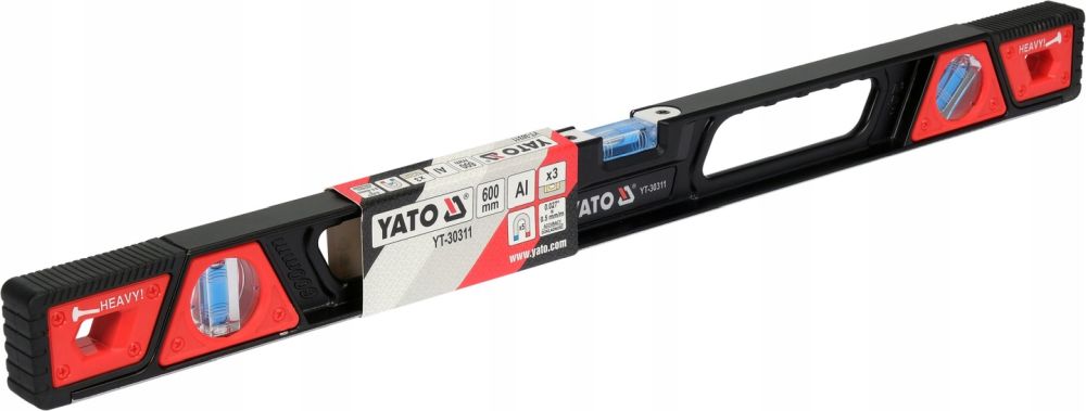 YATO POZIOMNICA MAGNETYCZNA 60 cm ALUMINIOWA WSTRZĄSOODPORNA ODBOJ MAGNESY