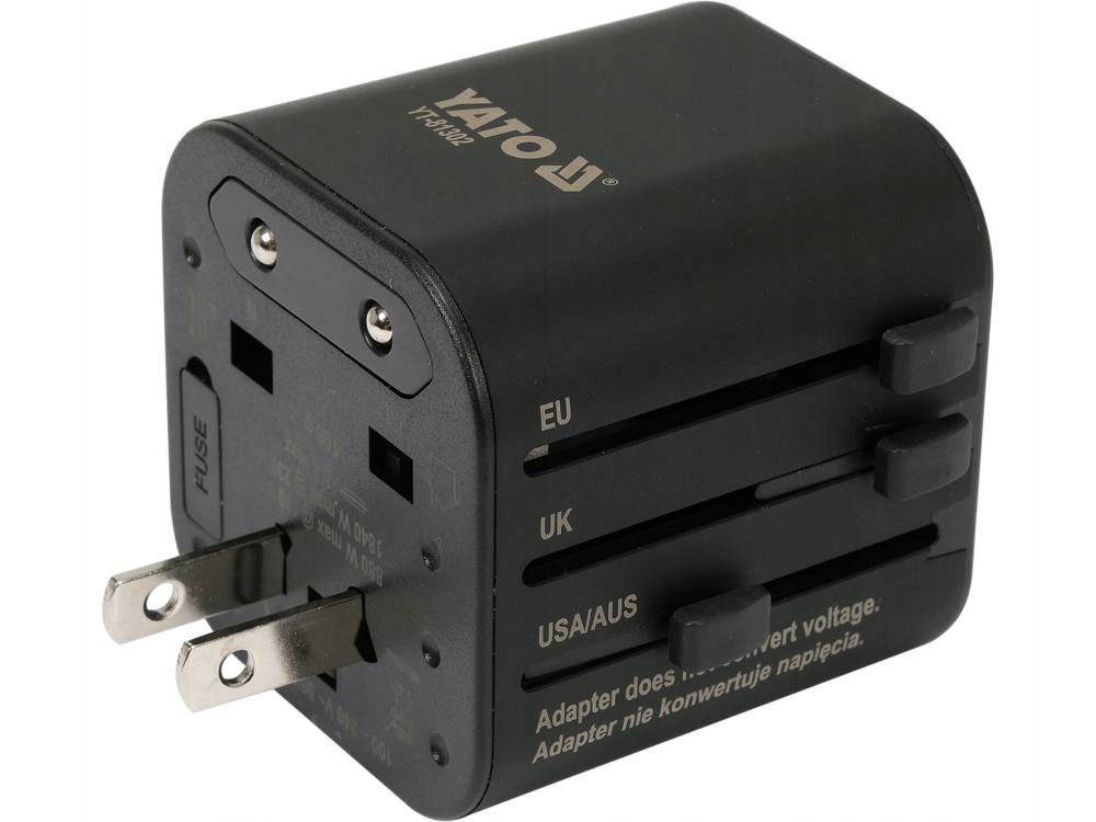 YATO ADAPTER SIECIOWY PODRÓŻNY WTYCZKA PRZEJŚCIÓWKA USA UK CHINA EU PL