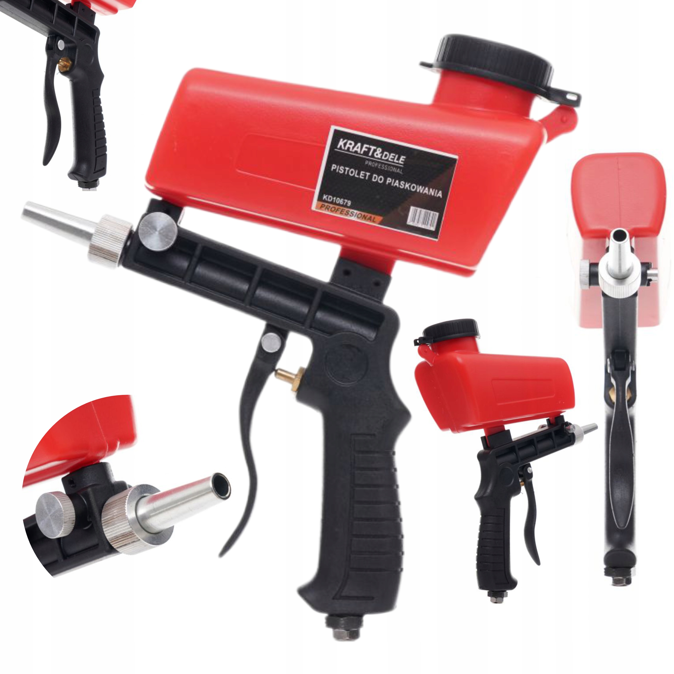 PISTOLET DO PIASKOWANIA ZE ZBIORNIKIEM PNEUMATYCZNY 600M 4" PIASKARKA 10679