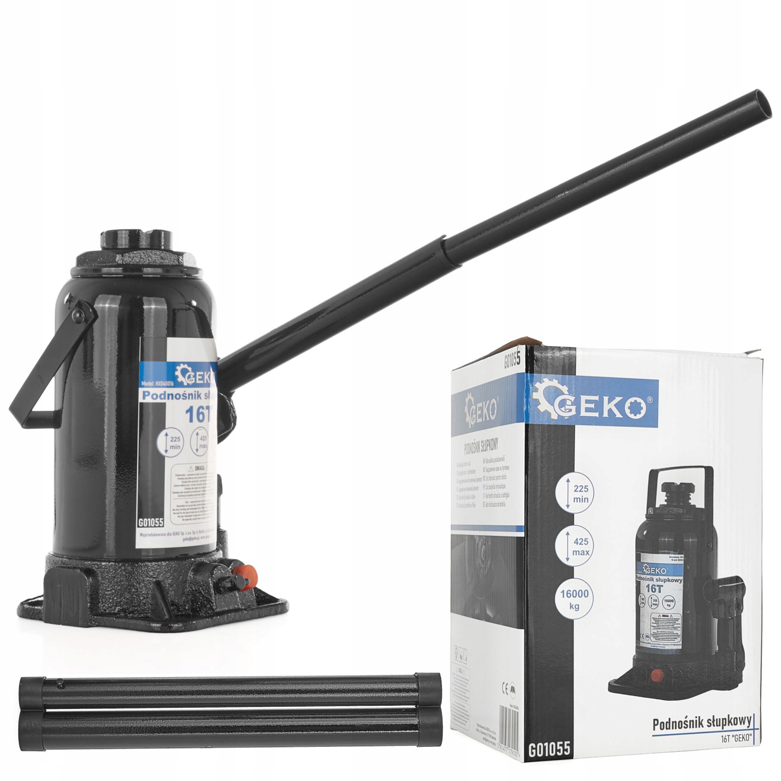 GEKO PODNOŚNIK SŁUPKOWY BUTELKOWY HYDRAULICZNY LEWAREK SŁUPEK 16T G01055