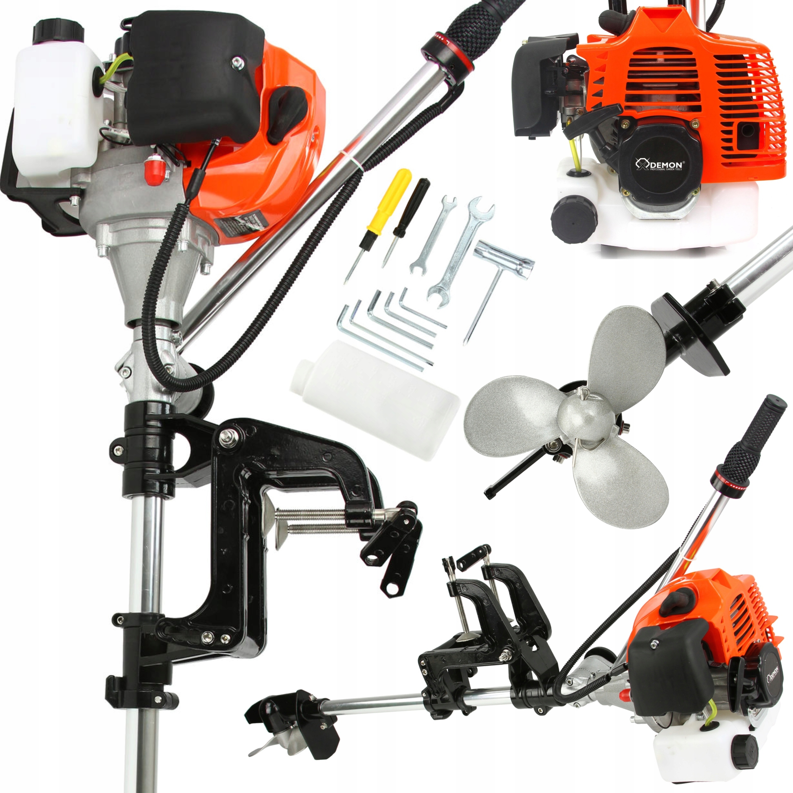 ZABURTOWY SILNIK SPALINOWY 2T+ SZTYCA MOCNY DO ŁÓDKI, PONTONU DEMON M83302