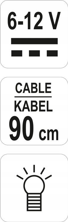 YATO SAMOCHODOWY PRÓBNIK NAPIĘCIA 6-12V KABEL 90CM DIODA LED YT-2866