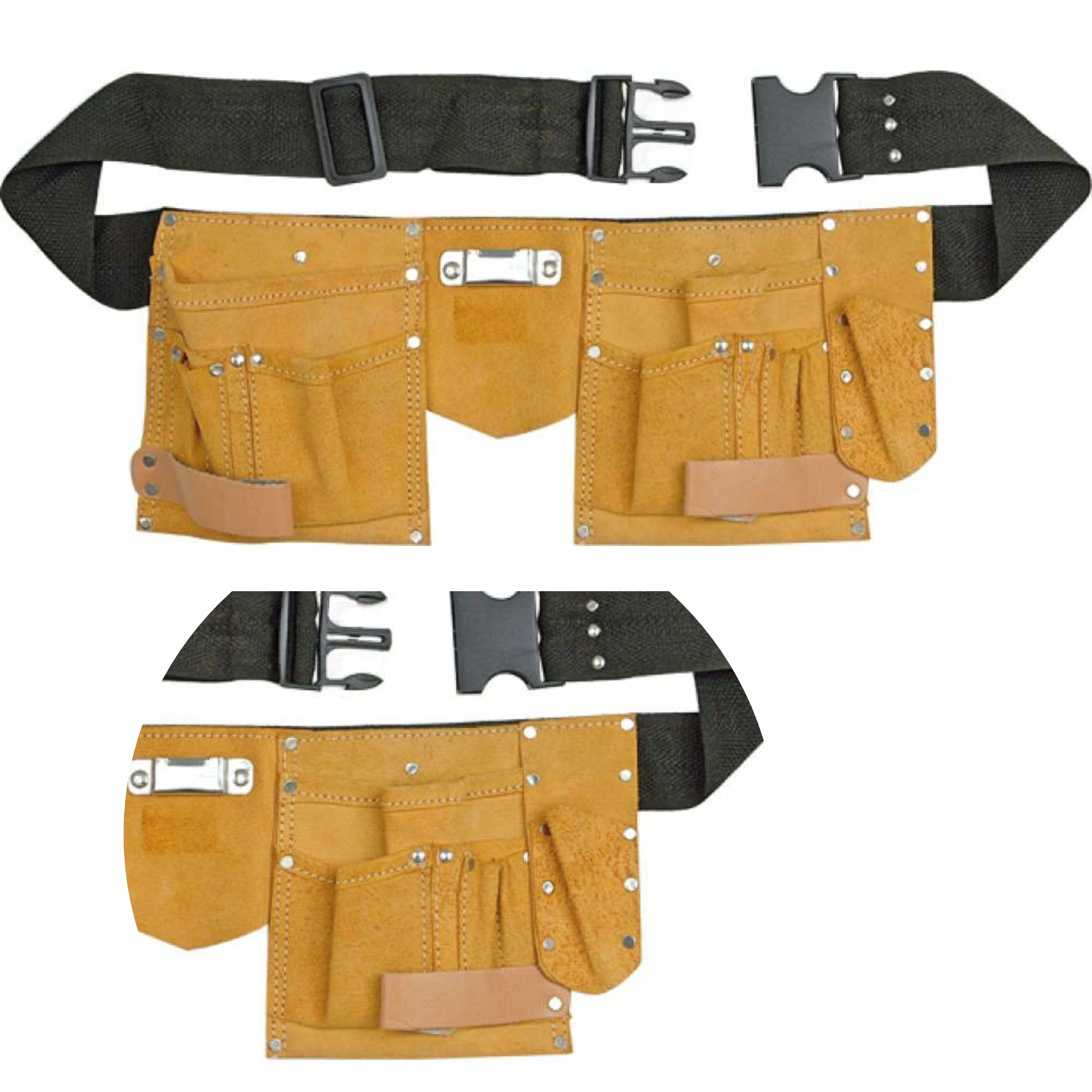 VOREL SKÓRZANY PAS NARZĘDZIOWY MONTERSKI 11 KIESZENI PASY 78750