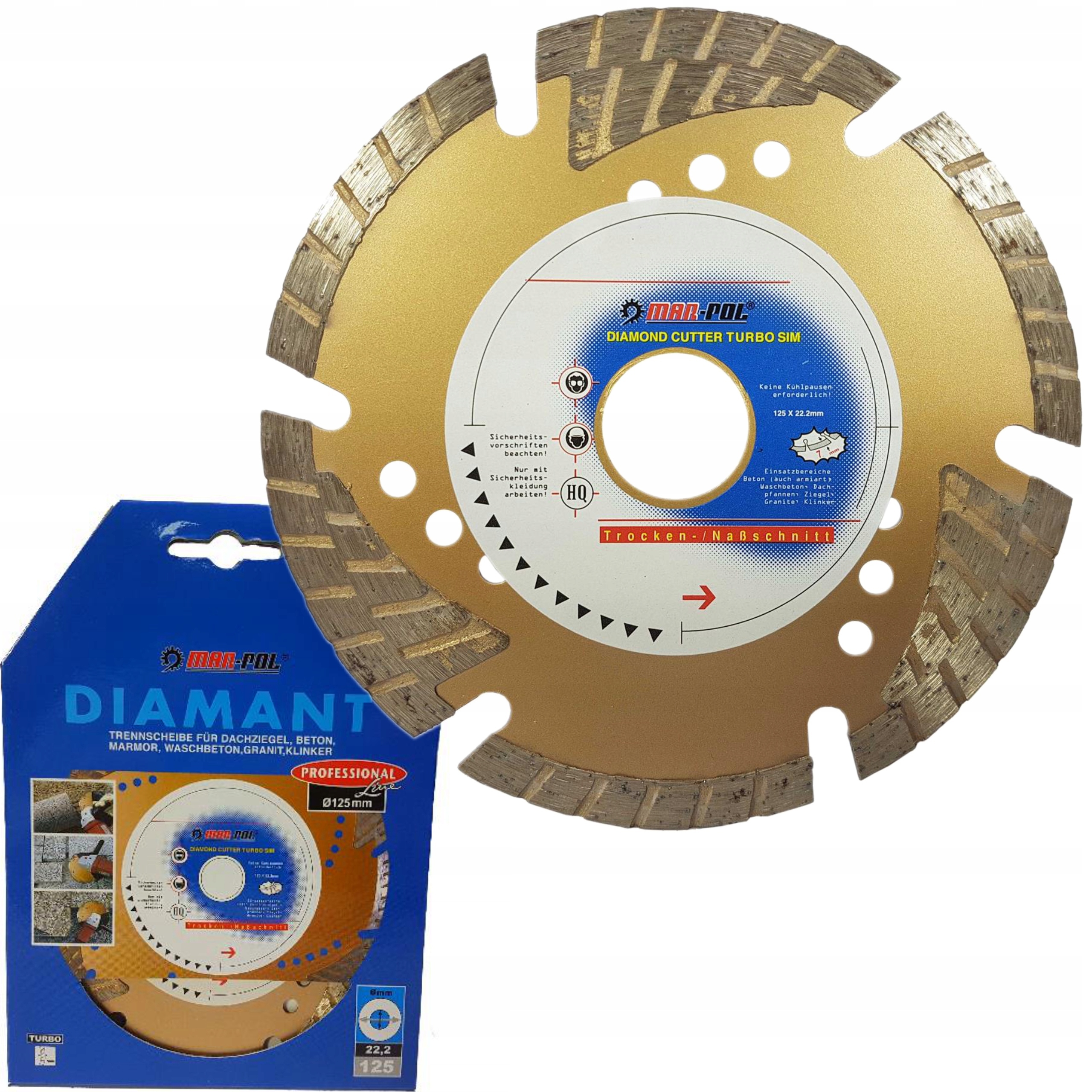 TARCZA DIAMENTOWA DO OBRÓBKI MATERIAŁÓW BUDOWLANYCH 125mm M08721