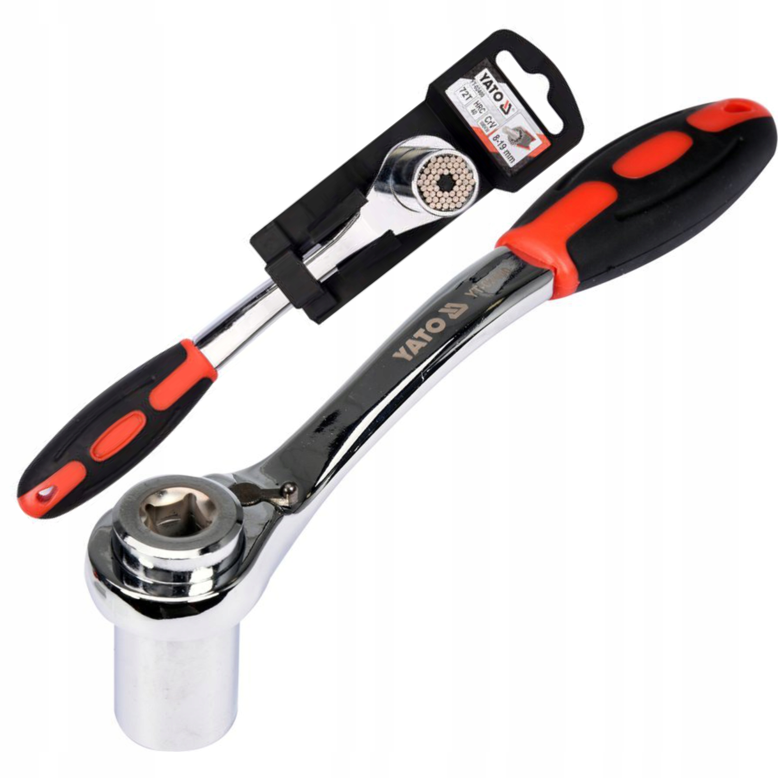 YATO KLUCZ Z NASADKĄ UNIWERSALNY 8 - 19mm STAL CrV
