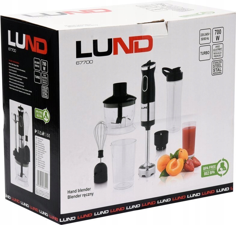 BLENDER MIKSER RĘCZNY WIELOFUNKCYJNY MALAKSER 700W TURBO 4W1 67700