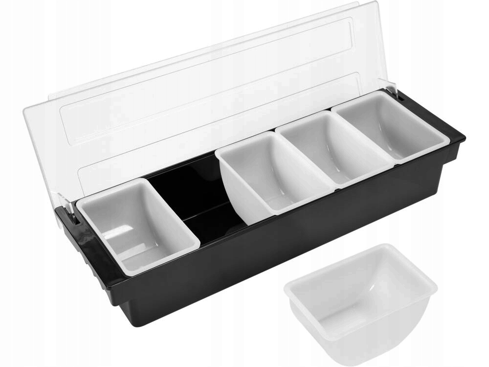 YATO POJEMNIK BARMAŃSKI NA OLIWKI CYTRYNY DO DRINKÓW CZARNY 5 WKŁADÓW