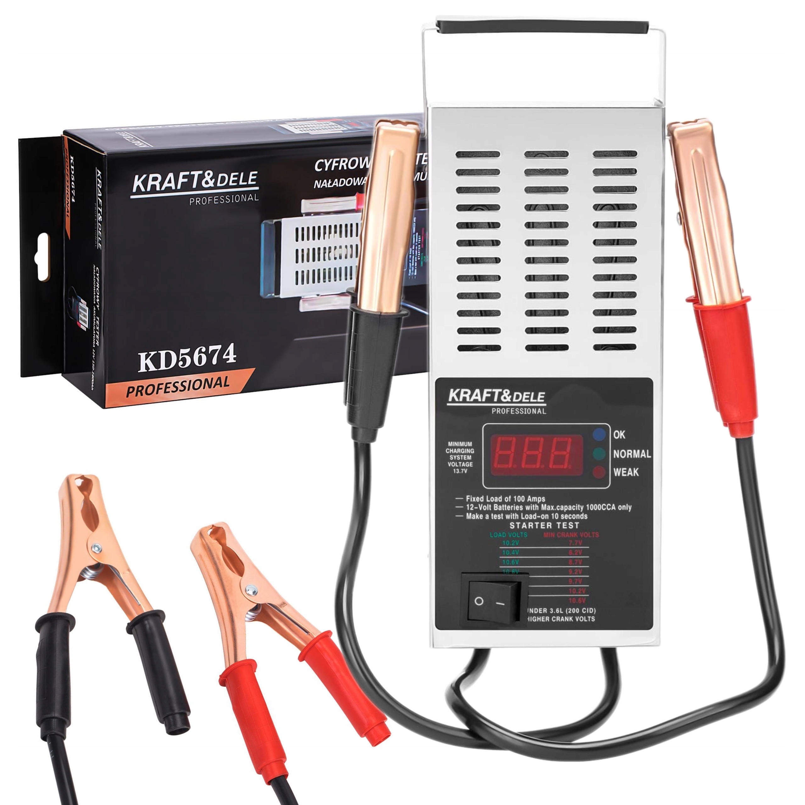 TESTER CYFROWY DO SPRAWDZANIA AKUMULATORÓW 12V 150-1400A KRAFT&DELE KD5674